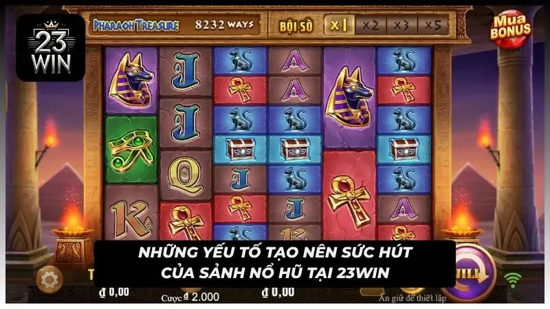 Giao diện slot chủ đề Ai Cập với bảng biểu tượng và dãy hệ số nhân