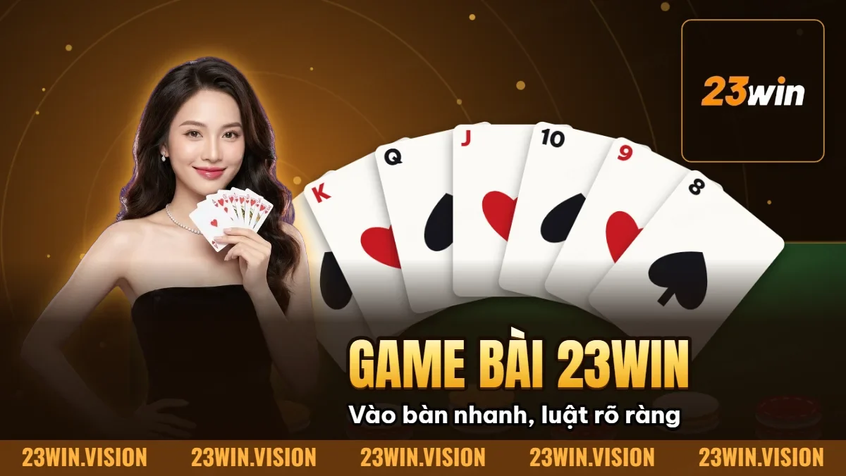 Các quân bài xòe quạt trên ảnh đại diện Game Bài 23WIN